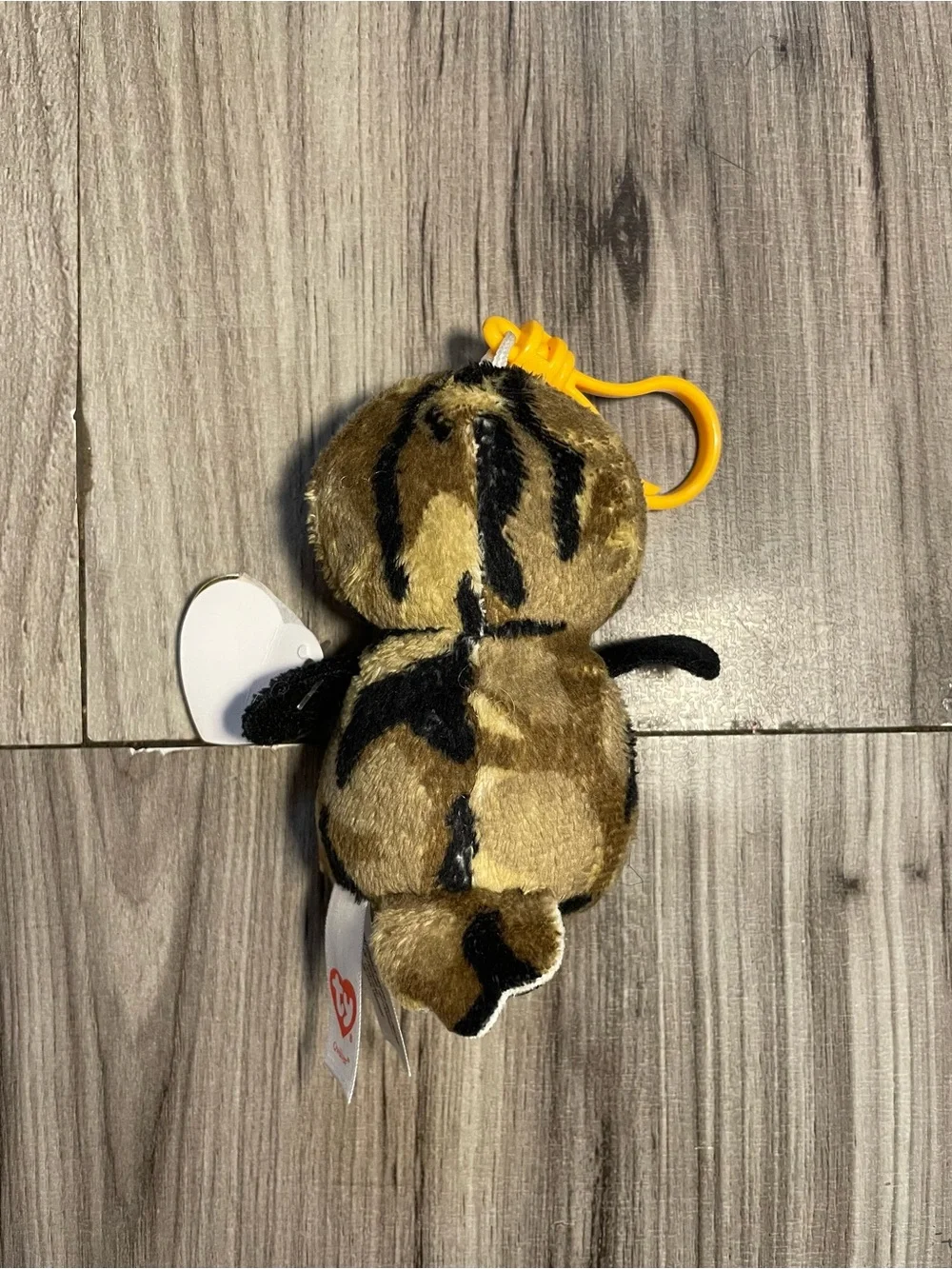 Ty Plush Owl Key Clip in Brown, White & Yellow